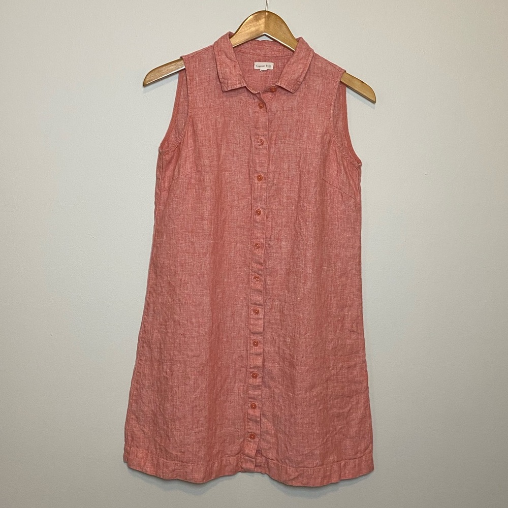 Garnet Hill Linen Shirt Dress size 4 Sleeveless
